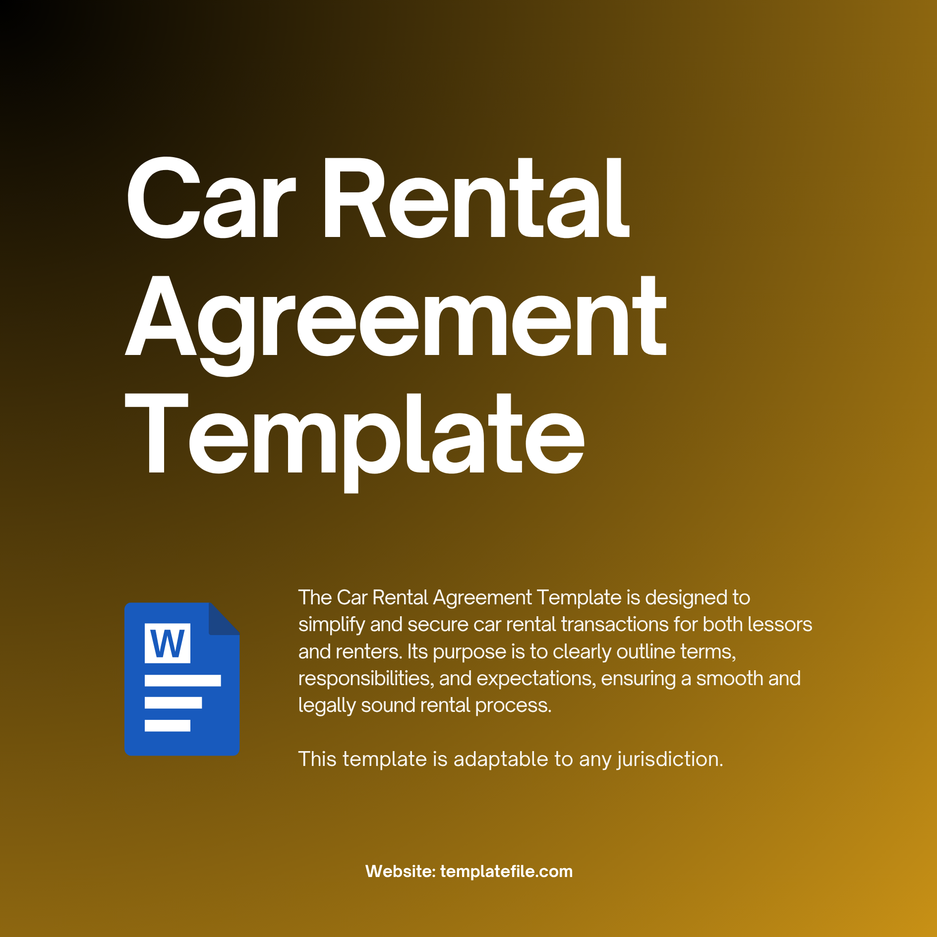 Car rental agreement template - The Car Rental Agreement Template is designed to simplify and secure car rental transactions for both lessors and renters. Its purpose is to clearly outline terms, responsibilities, and expectations, ensuring a smooth and legally sound rental process. 321